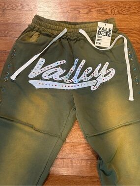 VALEM USA Olive Green Embellished Men's Joggers
